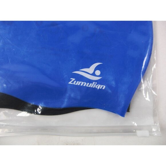 ZUMULIAN Kids Swim Caps 2 Silicone, Waterproof with Ear Plugs/Nose Clip - Picture 2 of 5